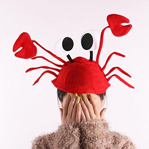 Nolonger Crab Hat, 2Pcs Red Crawfish Cap for Children's Day Halloween Christmas Easter Decoration Party Supplies