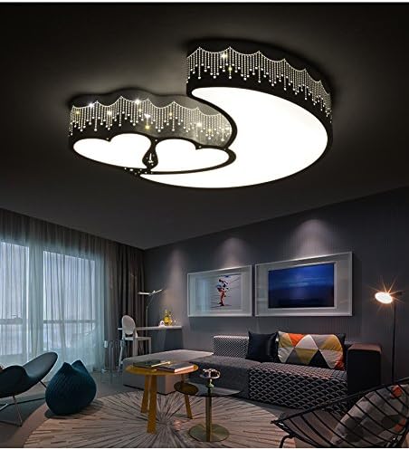 Kinder Jungen Und Madchen Zimmerdecke Lampen Led Licht Romantischer Mond Und Sterne Auf Dem Mond Lampe Schlafzimmer Ideen Lampen Weisse Feld 55 Cm 36 Watt Weiss Amazon De Beleuchtung