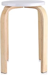 Cocoarm Natural Bent Wood Stool, 30cm Seat, Stackable, Anti-Slip Feet view 1
