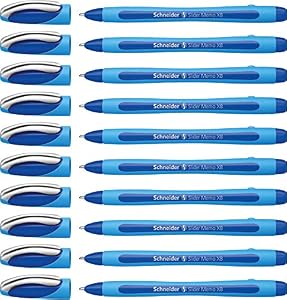 Image of Schneider Slider Memo XB Ballpoint Pen, Blue, Box of 10 Pens (150203)