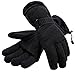 Simplicity Men's 3M Thinsulate Winter Waterproof Ski Gloves,Black Solid,L