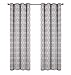 Valea Home Room Darkening Blackout Curtains for Living Room Window Panel Drapes - Grommet Top Thermal Insulated Geometric Pattern, 90 Inch Long, Taupe, 1 Panel
