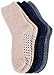 Gripper Socks Adult Men's Indoor Anti-skid Winter Fluffy Socks,4 Pairs,Black/Khaki/Grey/Navy