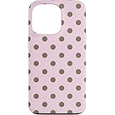 Aesthetic Coquette Pink and Brown Polka Dot Case for iPhone 13 Pro