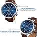 June & Ed Men's Wrist Watch Leather Band Casual Classic Quartz Watch with Sapphire Crystal Dial Window and Date / Chronograph / Waterproof Function - W0021