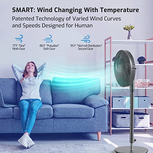 Oscillating Fan with Remote, Pedestal Fans Electric with 13 Speed Levels, Personal Standing