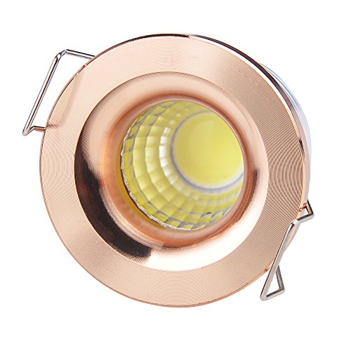 Elitlife 5Pack COB Mini Closet Lights with the 3W light bulb Rose gold Cabinet Light ceiling light fixtures For wine cabinet/cabinet/Closets/showcase /ceiling lighting (Warm White)