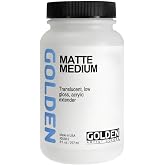 GOLDEN Matte Medium, 8 fl. oz. Bottle | Artist grade matte medium; extends paint, lowers gloss, creates translucent grounds. Semi-Transparent