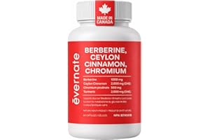 ALL-IN-ONE Berberine 1000 mg with Ceylon Cinnamon 2000 mg, Chromium Picolinate 500 mcg & Turmeric 2000 mg (Per Serving: 2 Cap