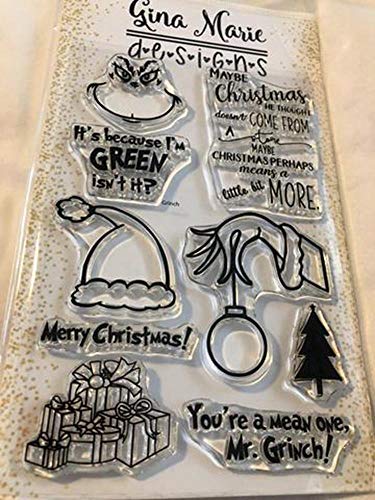 Gina Marie Metal Polymer Stamp Set 4" x 6" - The Grinch Theme Stamp Set