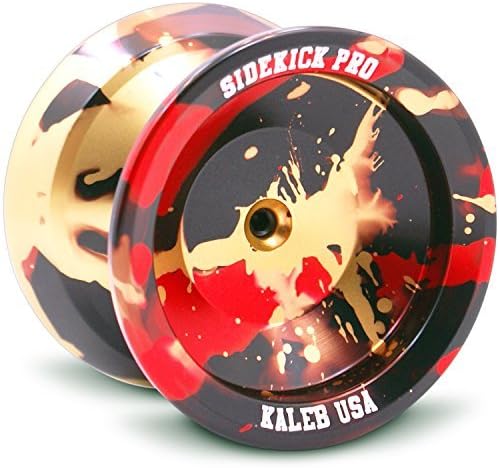 Gold Black Red Splashes Yo-Yo Professional Aluminum Sidekick Pro YoYo by Sidekick Yoyo