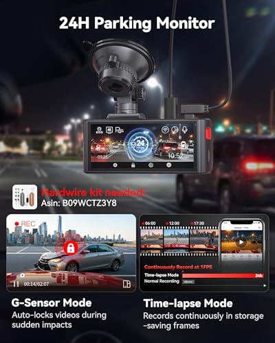 REDTIGER F7NA 4K Front Rear Dashcam, STARVIS 2 IMX678 8MP Sensor, WiFi 5GHz 20MB/s, GPS, Night Vision, Dual Car Camera, WDR, Voice Control, No SD Card, Supports 512GB Max