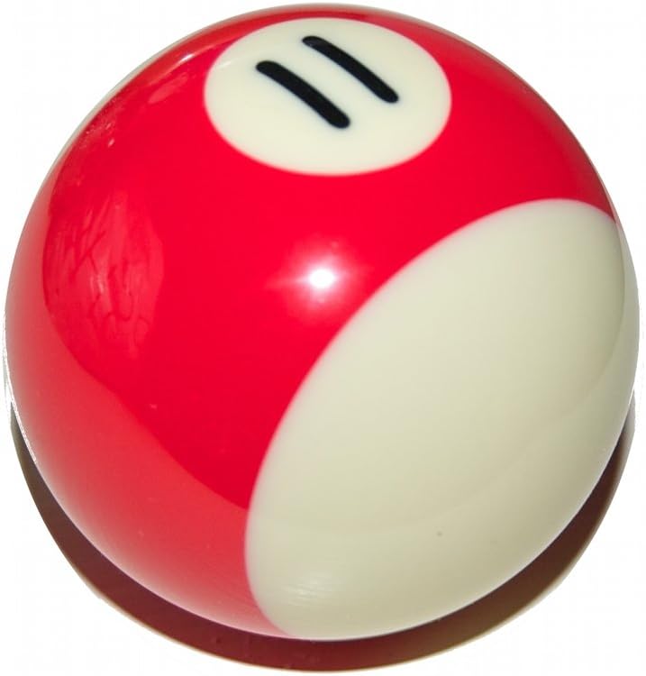 Retro Pool or Snooker Ball Gear Shift Knob - STRIPES (11 Ball - Red Stripe)