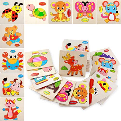 Kaimu Baby Wooden Puzzle Three Dimensional Educational Toys Early Kids Development Toy Pegged Puzzles - Thumbnail 2