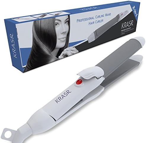 Curling Iron, Krasr 1.25 Inch Curling Wand with Tourmaline Ceramic Barrel, Ionic Hair Curler with Anti-scald Cool Tip for Long and Short Hair, Dual Voltage