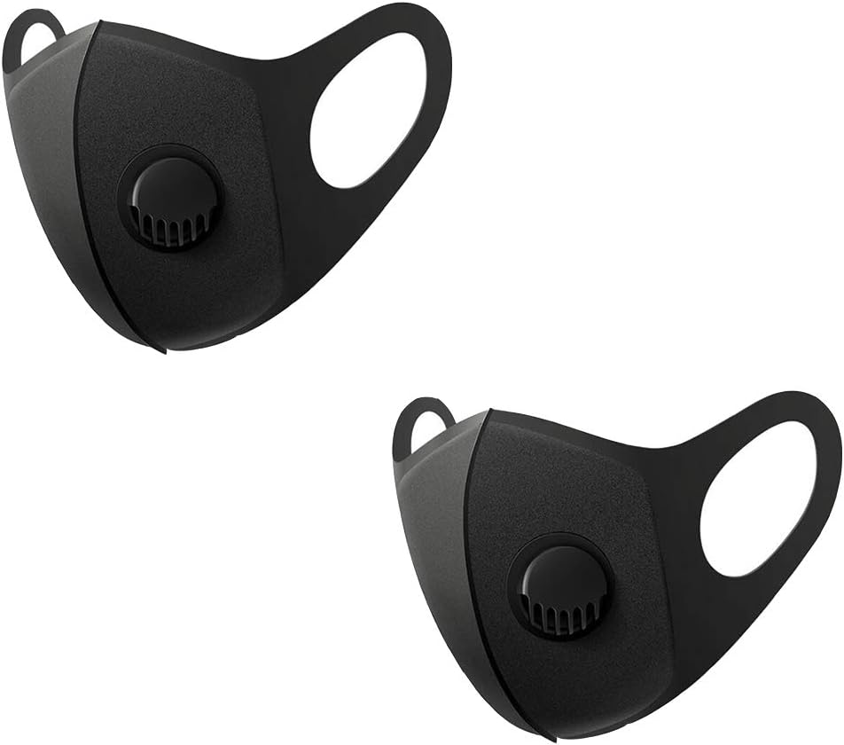 [2 Pack]Anti Pollution Cover, Unisex Black Foam Cover, Reusable Protection Anti-Dust Mouth Cover,Black