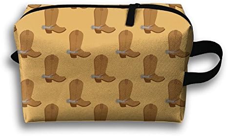 Ztrb Cowboy Boots Portable Make-Up Zipper Pouch Beauty Cosmetic Bag Carry Case Brush Organizer Toiletry Hanging Storage Bag Sewing Kit Medicine Bag
