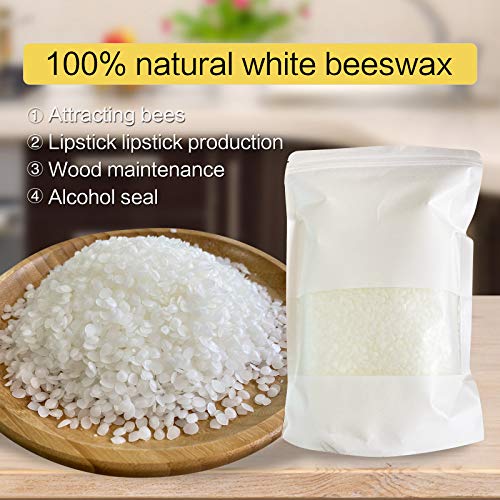 White Beeswax Pellets for Candle Making 100 Natural, Cosmetic Grade Bees Wax, Easy Melt