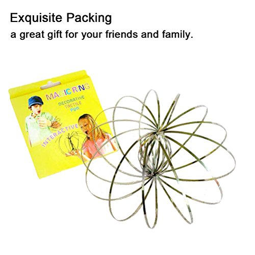 Decompression Magic ring Flow Ring Kinetic 3D Spring Toy Sculpture Ring Game Toy For Kids Boys And Girl, Rave Accessories, Festival Accessories Mesmerizing Interactive Spring Toy