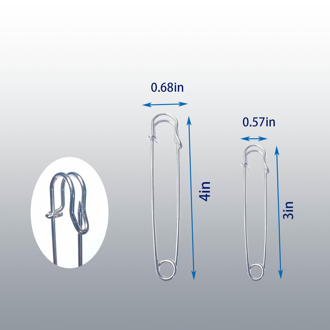 20PCS Large Safety Pins, 4Inch and 3Inch Heavy Duty Safety Pins for Fashion, Sewing, Quilting,Upholstery, Blankets,Skirts, Kilts,Laundry and Craft