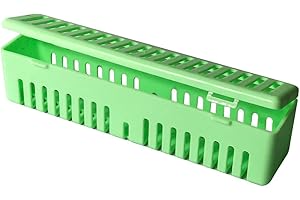 ELICTECH Plastic Dental Autoclave Container Sterilization Plastic Cassette Dental Box for Dental Instruments Dust-proof Cover (Green)