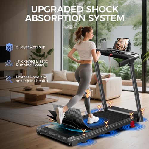 Treadmill with Incline 3-in-1 Portable Treadmills for Home Small, Incline Walking Pad Treadmill with Handle Bar, Walking Pad Foldable with 3.0HP Quiet Brushless, LED Dispay, 350LBS Capacity