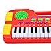 Piano for Kids, WOLFBUSH 31 Key Synthesizer Multi-function Electronic Keyboard Play Piano Organ Children Educational Toy - Red