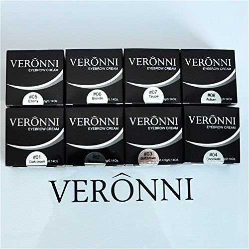 VERONNI Eyebrow Cream,Brow Color Long Lasting Waterproof Eyebrow Pomade Gel,Eyebrows Enhancers Soft and Smooth Brow Makeup 0.75oz (#07 Taupe)