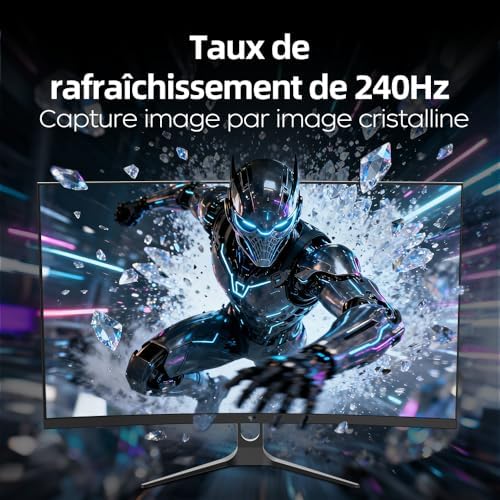 Écran PC Gamer Incurvé 32 Pouces, FHD 1920×1080, 240 Hz OC 280 Hz, 1 ms MPRT, Dalle VA 1500R, HDR10, Contraste 5000:1, AMD FreeSync, Flicker-Free, 128% sRGB, HDMI/DP, VESA 100×100, H32C5