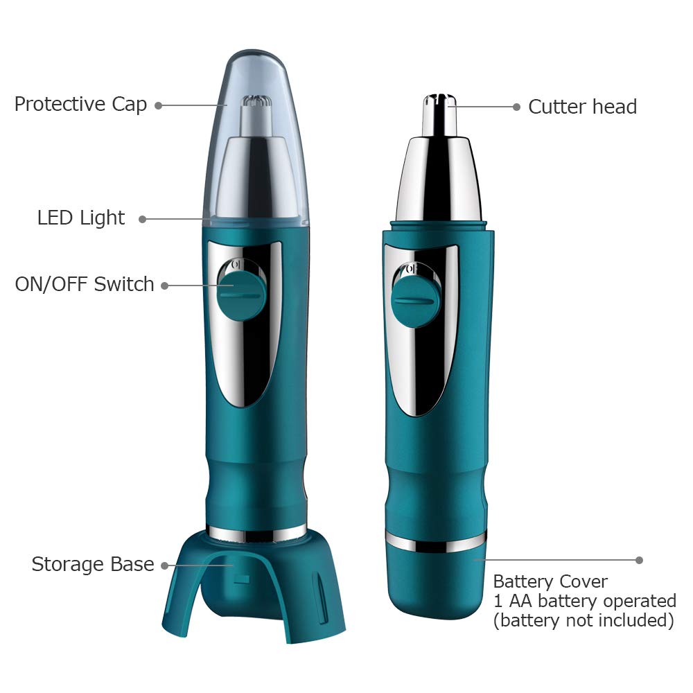 Nose Hair Trimmer Electric Nose Hair Trimmer Clipper for Men Women Ear Hair Remover Painless Trimming Men\'s Wet/Dry Trimmer 360° Rotating Dual Edge Blades with LED Light