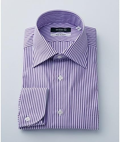 Amazon エンター ジー Enter G 日本製 パープルロンドンストライプシャツ パープル系1 38 シャツ 通販
