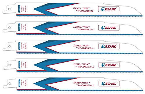 Ezarc reciprocating saw blade wood and metal demolition 9-inch 10…