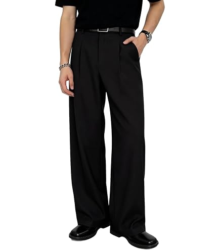 Runcati Mens Baggy Dress Pants Old Money Pleated 30