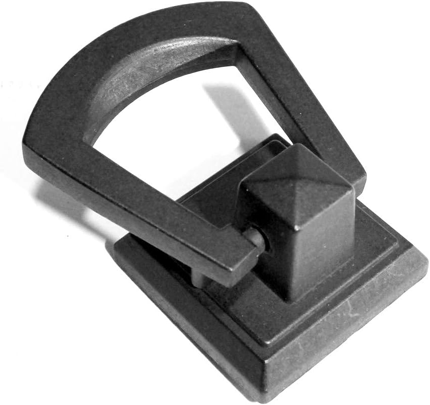 ZHANGJIAHE Black Drop Handle Drawer Front Mount Drawer Pull Antique Square Handle pulls Black Oil Rubbed Cabinet pulls Solid Cast Iron Pack of 10