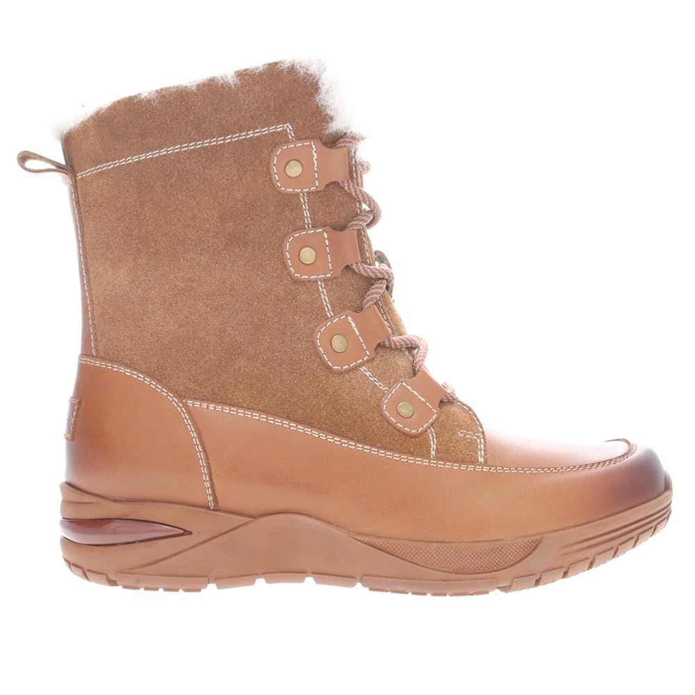 Propét Women’s Dulcie Leather Suede Scotchgard™ Treated Mid-Calf Boots Brown 11 XX-Wide US