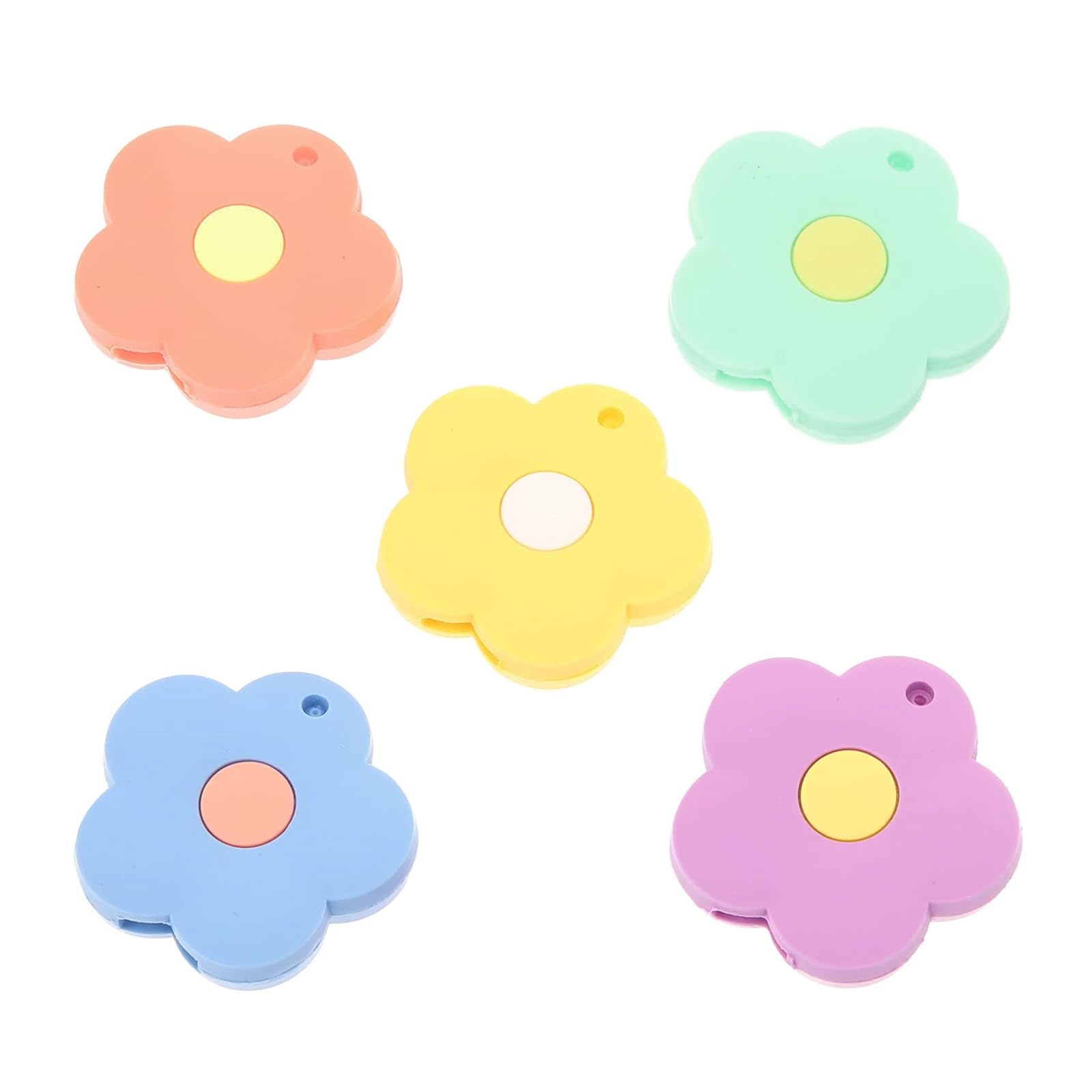5Pcs Cute Silicone Key Cap Tags Identifier Multiple Protector Durable Keys Tags Luggage Home Flower Rubber Key Covers Cap for Home Apartment Key Accessories (5CM)