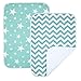 PEKITAS 2 Pack Waterproof Diaper Changing Pads Liners Travel Super Soft Fabric Size 19.5 X 27.5 inches (Medium,0-1 Year),Green Series