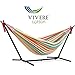 Vivere Double Cotton Hammock with Space Saving Stand and Carry Bag - Salsa