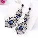 Clearance! Elogoog Charm Elegant Crystal Rhinestone Ear Stud Dangle Earrings for Women Girls (Blue)