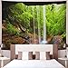 Heopapin Landscape Tapestry Mountain Cave Waterfall Tapestry Forest Trees Tapestry Nature Tapestry Tropical Jungle Tapestry Wall Hanging for Bedroom Living Room Dorm(W59.1 × H51.2)