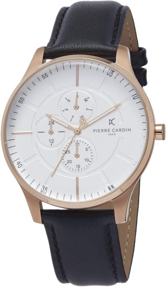 Pierre Cardin Men's Multi Dial Quartz Watch with Leather Strap PC902731F117