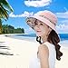 HINDAWI Sun Hats for Women Packable Wide Brim UV Protection Beach Hat,Pink
