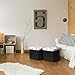 Otto & Ben Folding Toy Box Chest with Memory Foam Seat Faux Leather Small Ottomans Bench Foot Rest Stool, 15 Inch, White