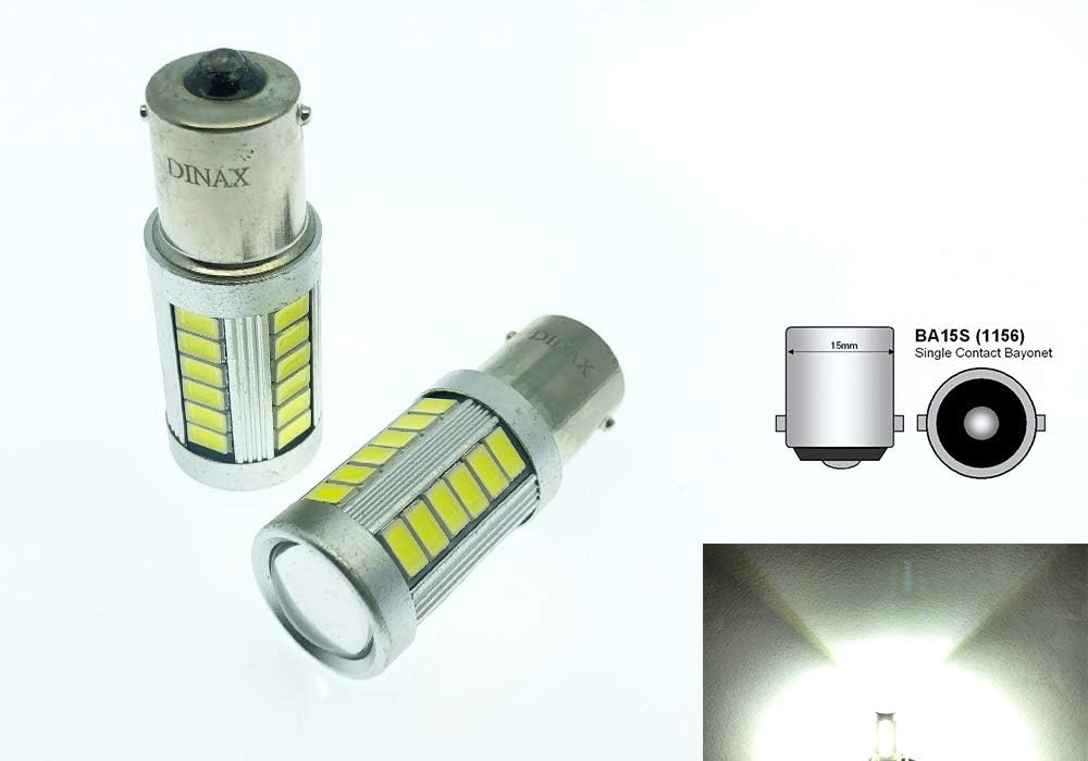 Unipower 2 x LED Light Bulb BA15S 1156 P21 W Canbus 18 SMD 5050 LEDs White Marcha Atras Posicion Brake Indicator Fog Cars Motorcycles