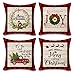Faromily Christmas Buffalo Plaid Pillow Covers Set of 4 Decorative Christmas Red Black Plaid Truck Throw Pillow Covers 18 x 18 Inch Christmas Decoration Farmhouse Winter Holiday Cushion Covers