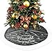 Interlink-UK 37Inch Silver Christmas Tree Skirt Luxury Faux Fur with Snow Xmas Tree Skirt Wonderful Time for Christmas Home Decorations