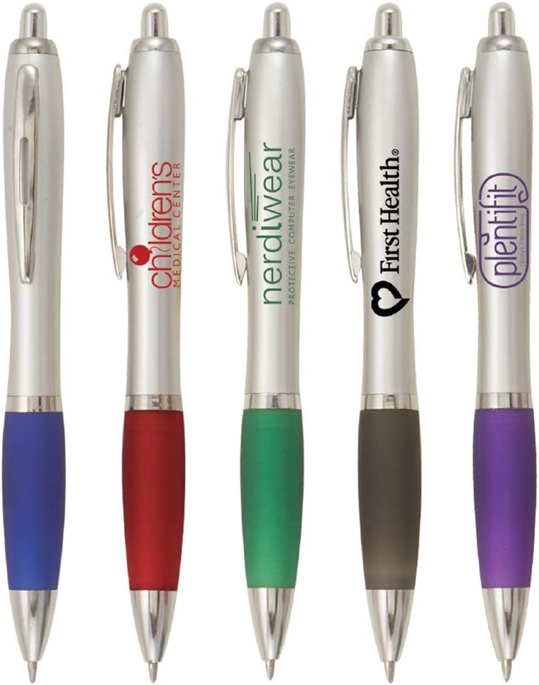 Personalized Ion Silver Click Pen Imprinted with Your Logo or Message - 300 QTY