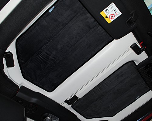 YOCTM Car Interior Rear Window and Roof Mesh Hardtop Heat Insulation Cotton Kit for Jeep Wrangler 2012 Up Car Styling (Black) - Thumbnail 6