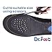 Dr. Foot Full Orthotics Shoe Insoles - Arch Support Inserts Correct Flat Feet, Over-Pronation, Fallen Arch (S - W6.5-8 | M5.5-7) Blue&Black