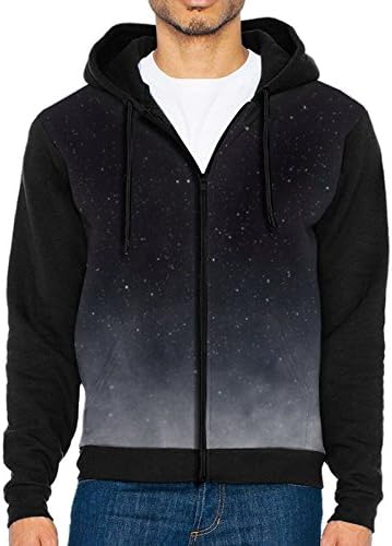 Mens Silent Sky Night Fashion Hoodie Jacket Full Zip Outdoor Hooded Coat With Pouch Pocket